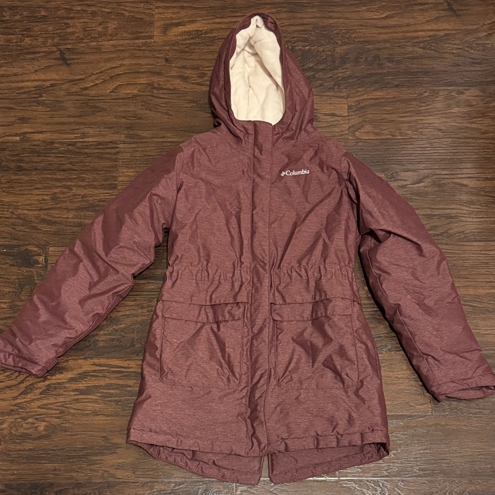 Columbia OmniTech Kids' Burgundy Hooded Puffer Jacket - Picture 1 of 10